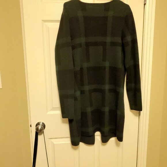 CLEO Green & Black Plaid Knit Cardigan - Picture 3 of 8